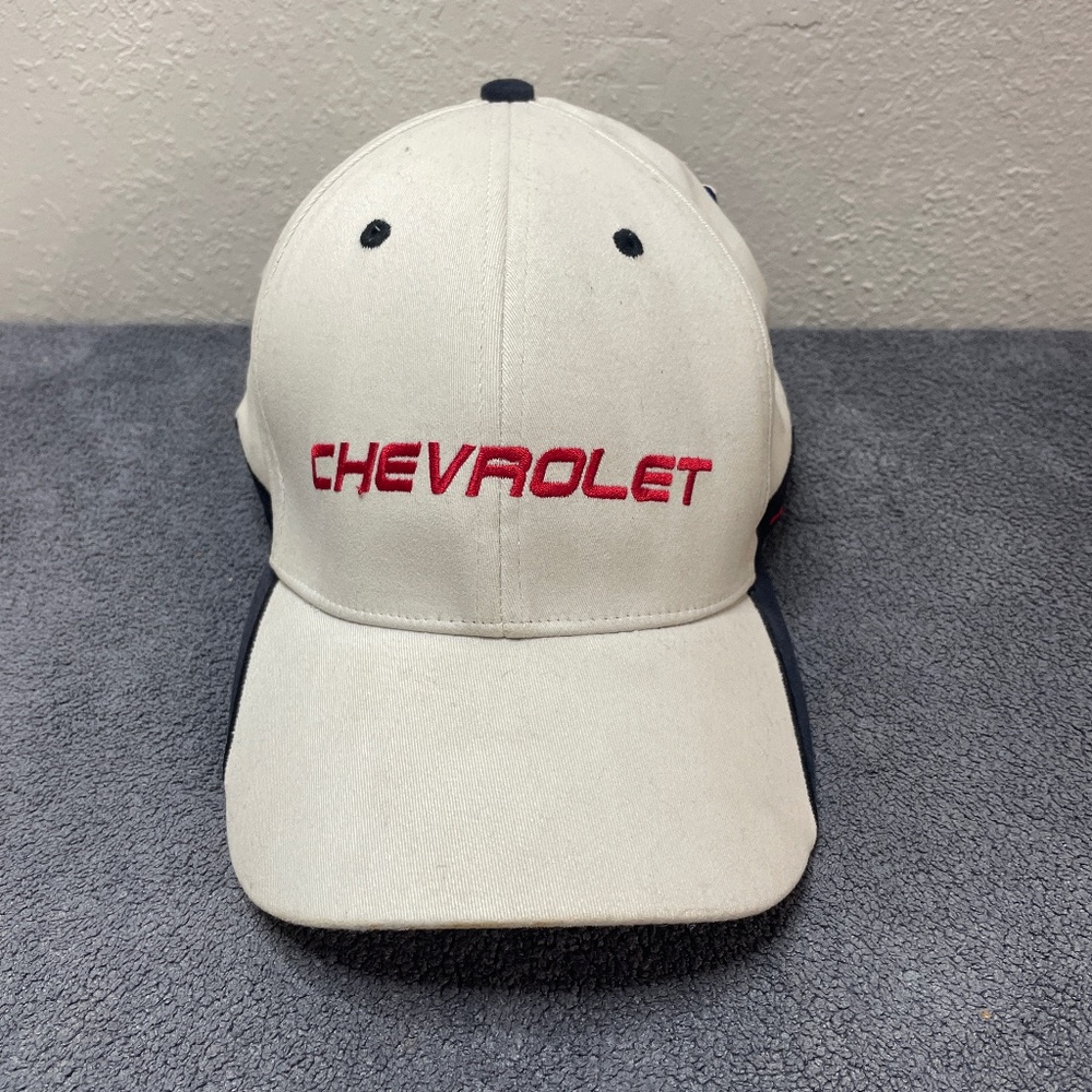 NWT Chevrolet Hat Cap White Black Ralph White Cotton